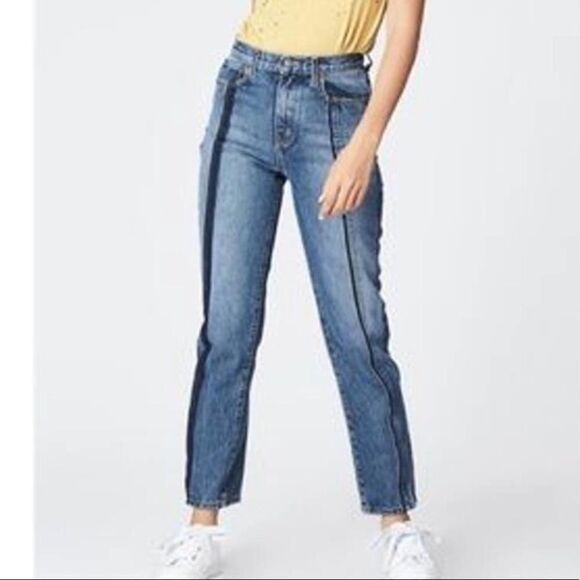 CARMAR Los Angeles Ursula Two-Toned High Waist Straight Leg Jeans size 28 - Picture 1 of 11